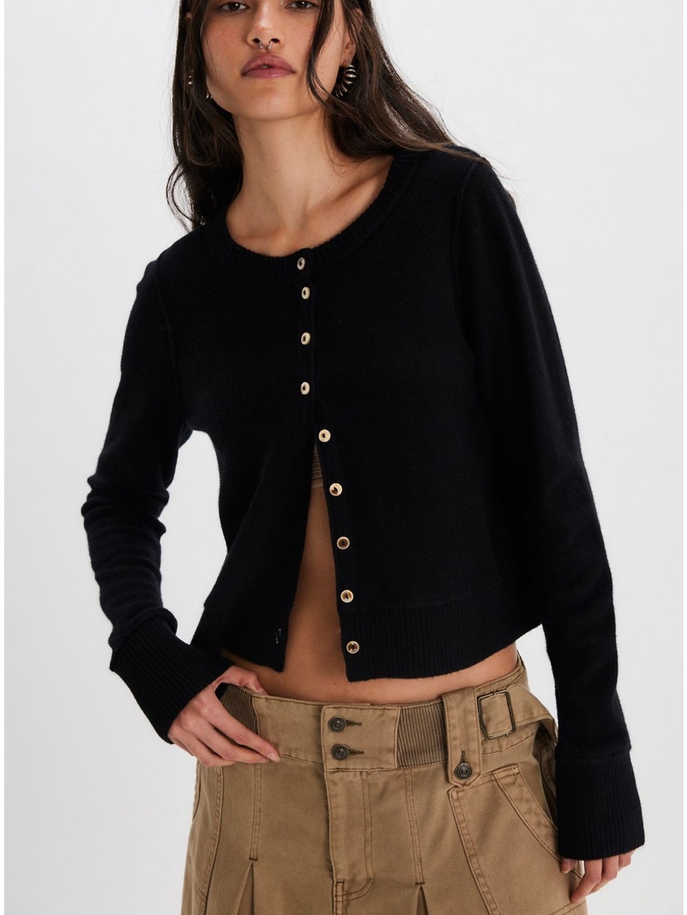 Free People Nocturnal Solid Cashmere Cardi